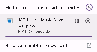 Download do instalador Setup.exe concluido no navegador